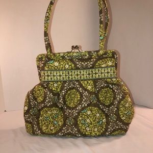 Vera Bradley sitting in a tree green clasp totebag